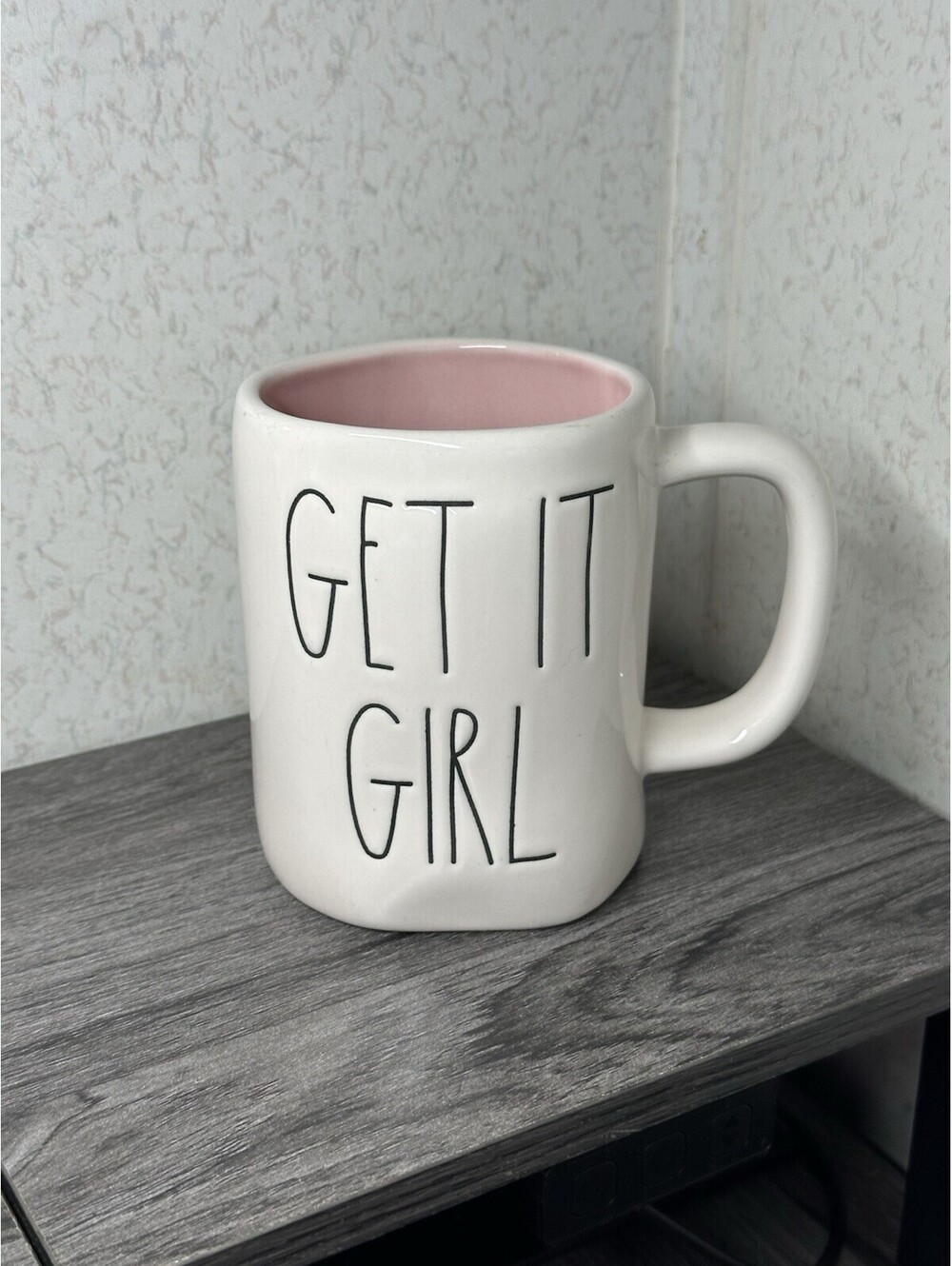 RAE DUNN Pink Inside GET IT GIRL Ceramic MUG Artesian Collection